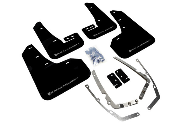 Rally Armor 15-21 MKVII VW Golf/GTI Black UR Mud Flap w/Silver Logo MF37-UR-BLK/SIL
