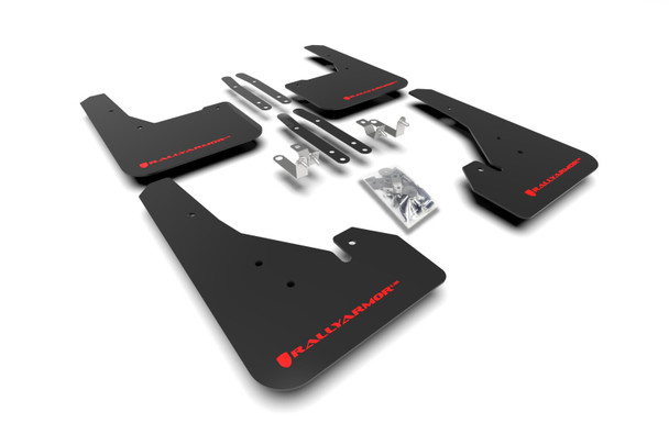 Rally Armor 18-24 Toyota Corolla Hatchback Black UR Mud Flap Red Logo MF67-UR-BLK/RD