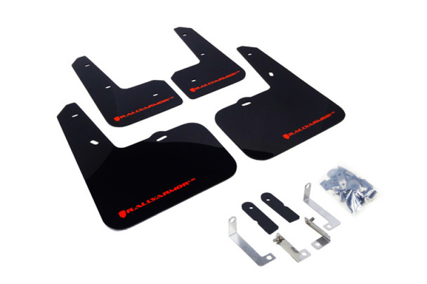Rally Armor 12-18 Hyundai Veloster Black UR Mud Flap w/ Red Logo MF24-UR-BLK/RD