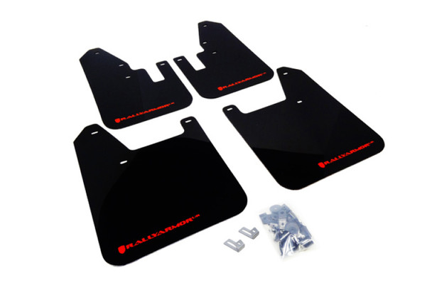 Rally Armor 98-02 Subaru Forester Black UR Mud Flap w/ Red Logo MF13-UR-BLK/RD