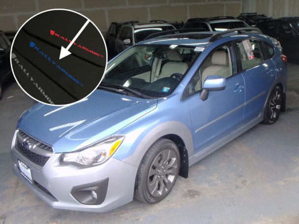 Rally Armor 12-16 Subaru Impreza 4D/5D Black UR Mud Flap w/Blue Logo MF22-UR-BLK/BL