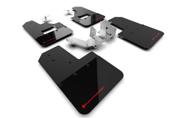 Rally Armor 21-24 Ford Bronco (Plstc Bmpr + RB - NO Rptr/Sprt) Blk Mud Flap w/Red Logo MF85-RB-PL-RD