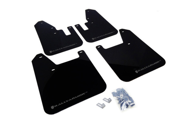 Rally Armor 98-02 Subaru Forester Black UR Mud Flap w/ Grey Logo MF13-UR-BLK/GRY