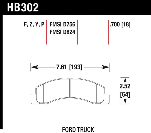 Hawk Super Duty Street Brake Pads HB302P.700