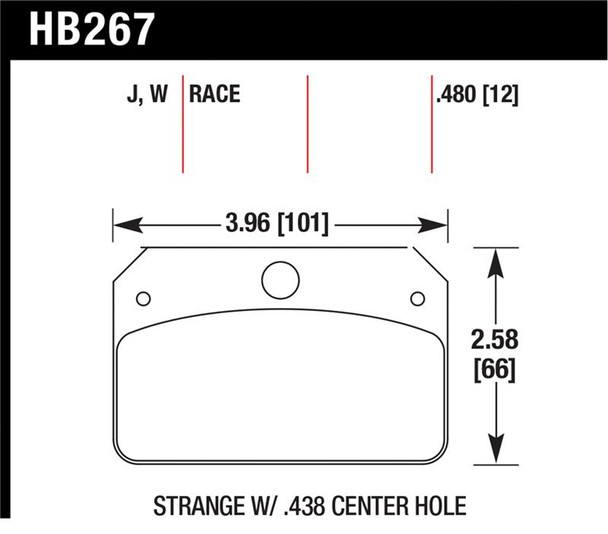 Hawk DR-97 Brake Pads for Strange w/ 0.438in Center Hole HB267J.480