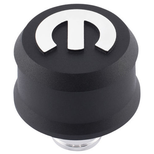 Proform Mopar Emblem Slant Edge Breather Cap Black Crink 440-440