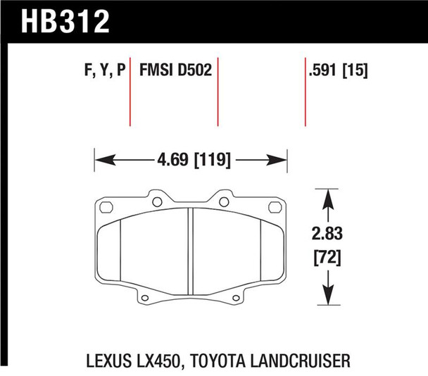 Hawk LTS Street Brake Pads HB312Y.591