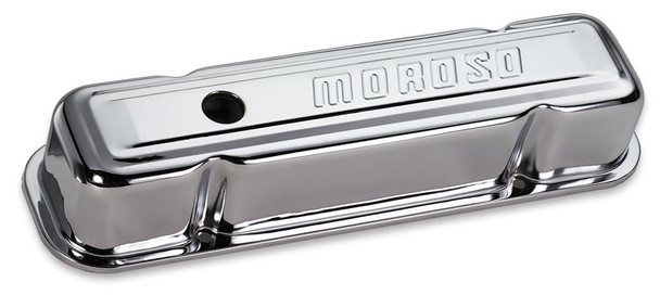 Moroso Chrome B/E Valve Covers Pontiac V8 Tall W/Baffle 68281