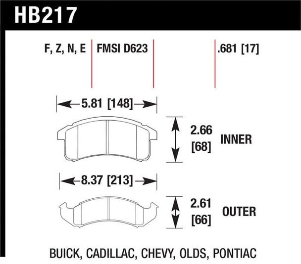 Hawk HPS Street Brake Pads HB217F.681
