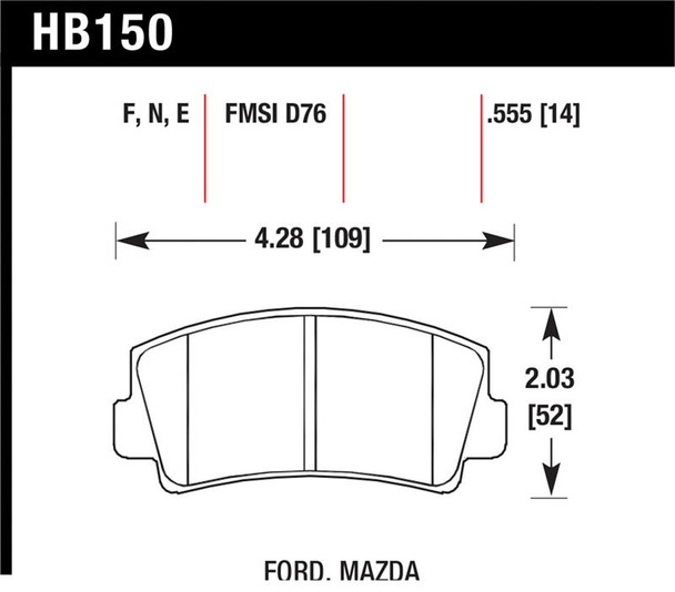 Hawk HPS Street Brake Pads HB150F.555