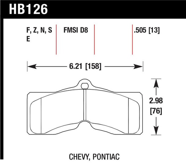 Hawk HP+ Street Brake Pads HB126N.505