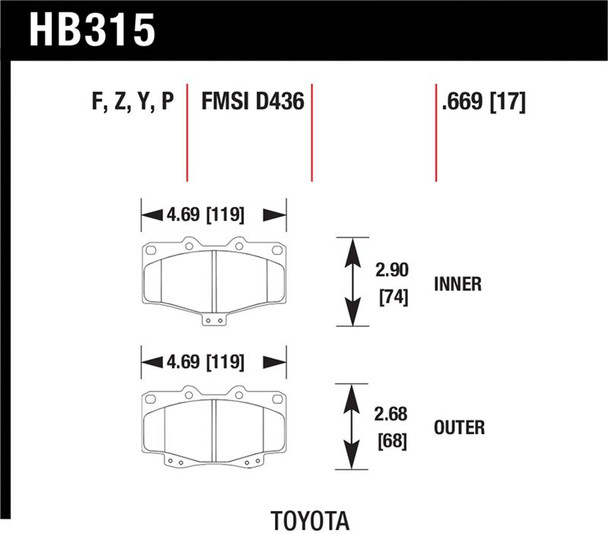 Hawk LTS Street Brake Pads HB315Y.669