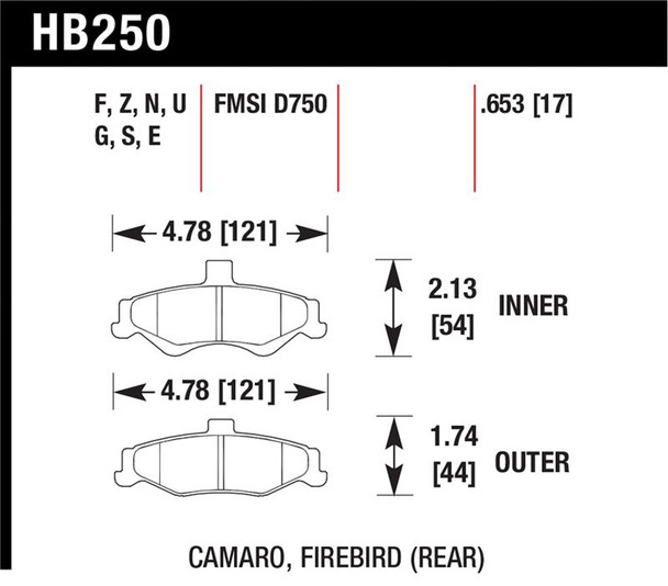 Hawk Performance Ceramic Street Brake Pads HB250Z.653