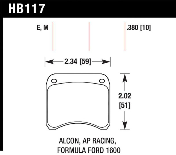 Hawk AP Racing CP3696 Blue 9012 Race Brake Pads HB117E.380