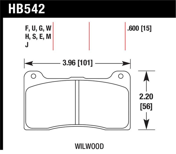 Hawk Wilwood 7816 DTC-70 Street Brake Pads HB542U.600