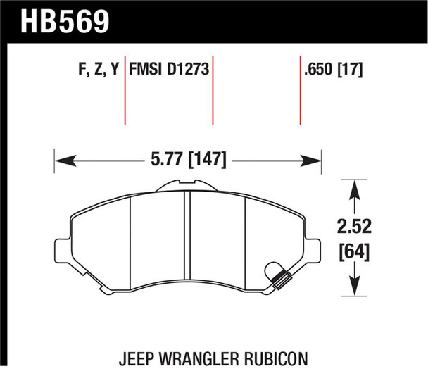 Hawk LTS Street Brake Pads HB569Y.650