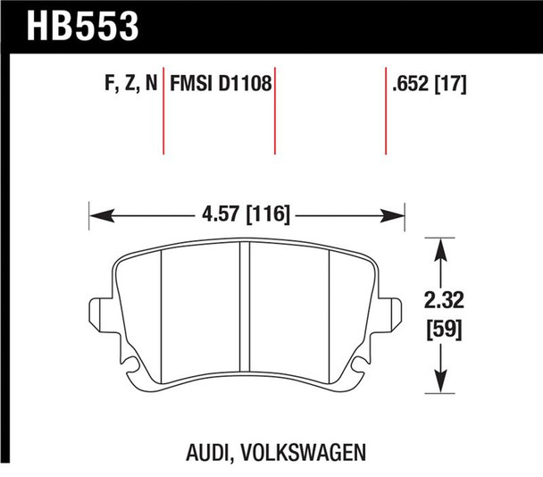 Hawk Performance Ceramic Street Brake Pads HB553Z.652