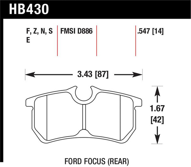 Hawk HPS Street Brake Pads HB430F.547