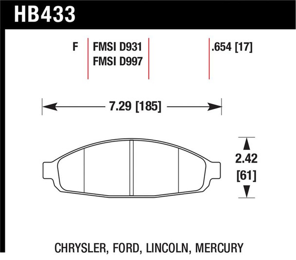 Hawk HPS Street Brake Pads HB433F.654