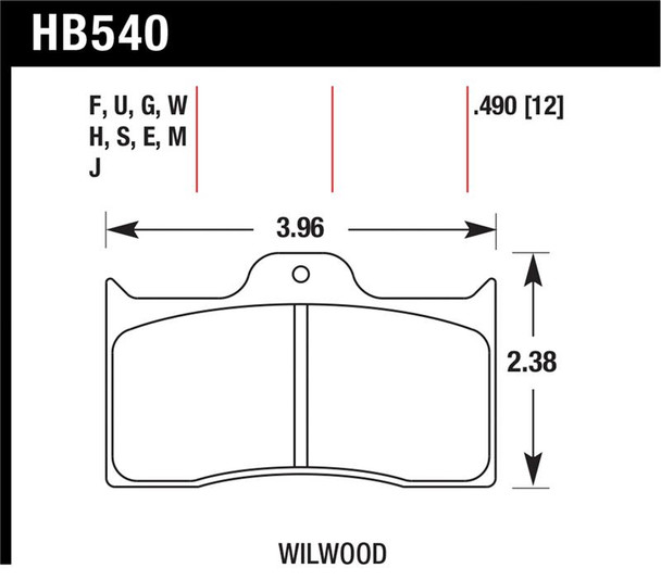 Hawk Wilwood DTC-30 Brake Pads HB540W.490