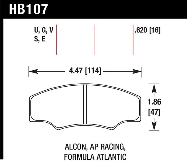 Hawk CP2361/CP3228/CP5104/CP5144 AP Racing DTC-70 Brake Pads HB107U.620