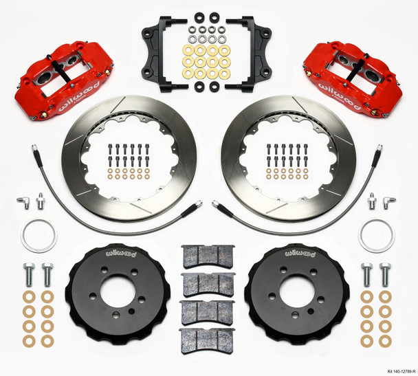 Wilwood Narrow Superlite 6R Front Hat Kit 12.88in Red 06-12 Volkswagen GTI w/ Lines 140-12789-R