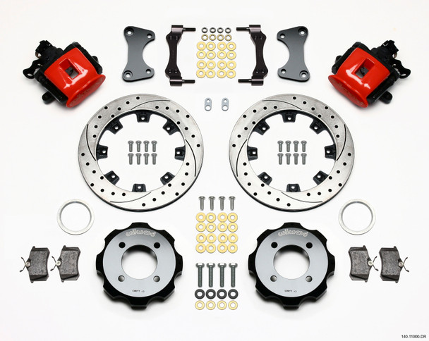 Wilwood Combination Parking Brake Rear Kit 11.75in Drilled Red 2011 Fiesta Rear 140-11900-DR