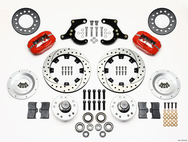 Wilwood Forged Dynalite Front Kit 11.75in Drilled Red 55-57 Chevy 140-11010-DR