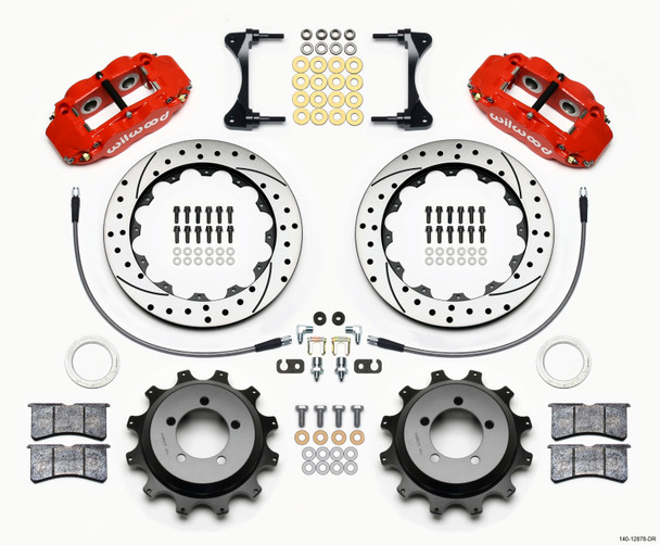 Wilwood Narrow Superlite 4R Rear Kit 12.88in Drilled Red 99-05 WRX / 99-07 Impreza 140-12878-DR