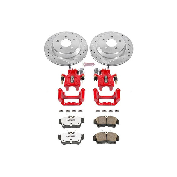 Power Stop 94-99 Ford Mustang Rear Z26 Street Warrior Brake Kit w/Calipers KC1306A-26