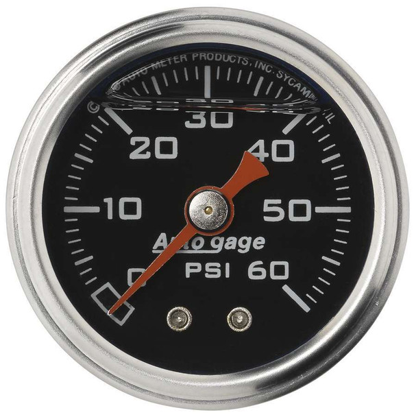Autometer 1-1/2In Pressure Gauge - 0-60Psi - Black Face 2173 Autometer 1-1/2In Pressure Gauge - 0-60Psi - Black Face 2173