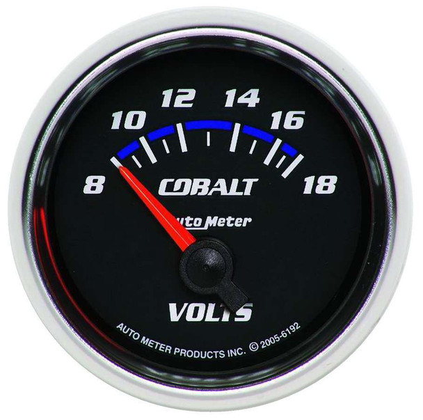 Autometer 2-1/16In C/S Voltmeter Gauge 8-18 Volts 6192