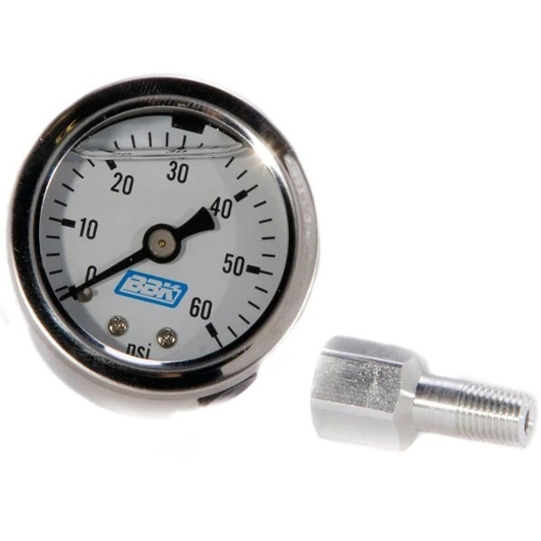 Bbk Performance Fuel Pressure Gauge - 0-60Psi - Liquid Filled 1617 Bbk Performance Fuel Pressure Gauge - 0-60Psi - Liquid Filled 1617