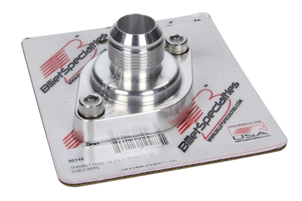 Billet Specialties Thermostat Housing -16An Straight Up Chevy 90116