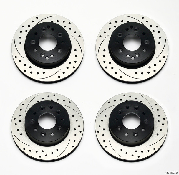 Wilwood Rotor Kit Front/Rear-Drilled 65-82 Corvette C2/C3 (1Pc Rotors) 140-11727-D