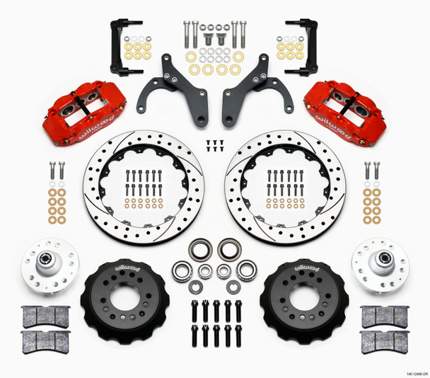 Wilwood Narrow Superlite 6R Front Hub Kit 12.88in Drill Red 59-64 Chevy Impala / 63-64 Corvette 140-12460-DR