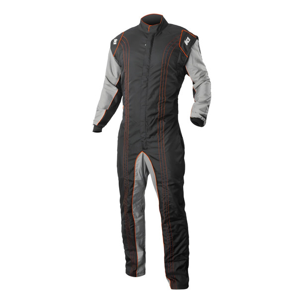 K1 Racegear Suit Karting Gk2 Adult Medium/Lrg Black/Orange 10-Gk2-O-Ml