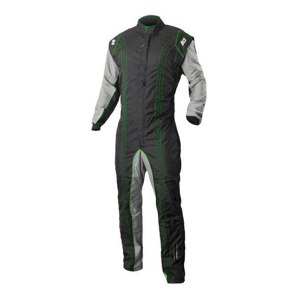 K1 Racegear Suit Karting Gk2 Adult X-Large Black/Green 10-Gk2-V-Xl