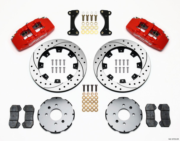 Wilwood Dynapro 6 Front Hat Kit 12.19in Drilled Red 94-01 Honda/Acura w/262mm Disc 140-10735-DR