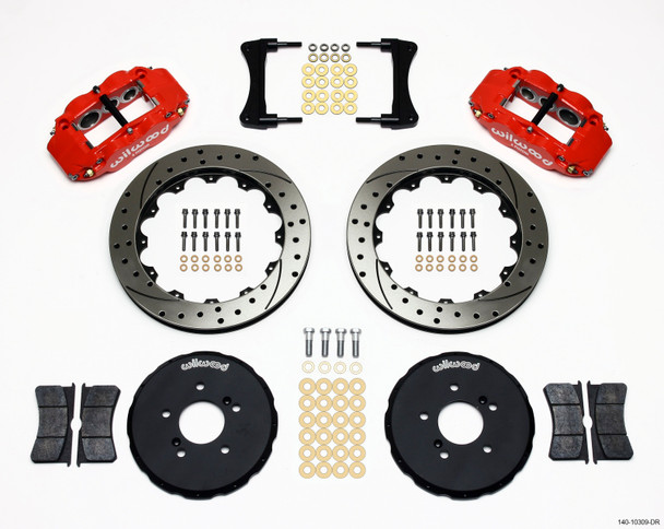 Wilwood Narrow Superlite 6R Front Hat Kit 12.88in Drill Red Honda S2000 140-10309-DR