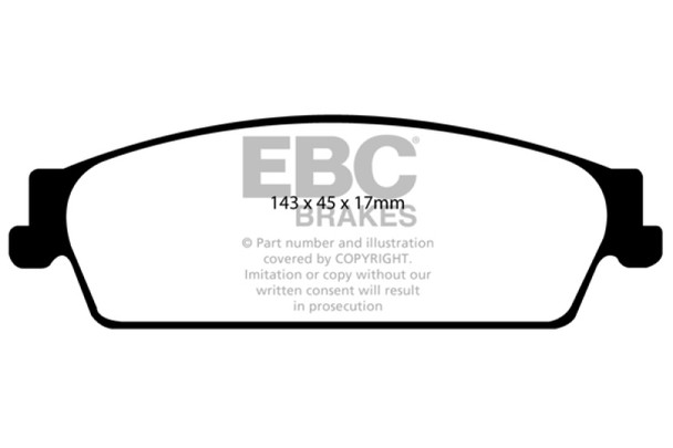 EBC 09-14 Cadillac Escalade 6.0 Hybrid Extra Duty Rear Brake Pads ED91780