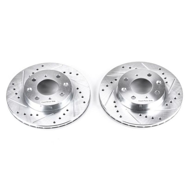 Power Stop 88-91 Honda Civic Front Evolution Drilled & Slotted Rotors - Pair JBR304XPR