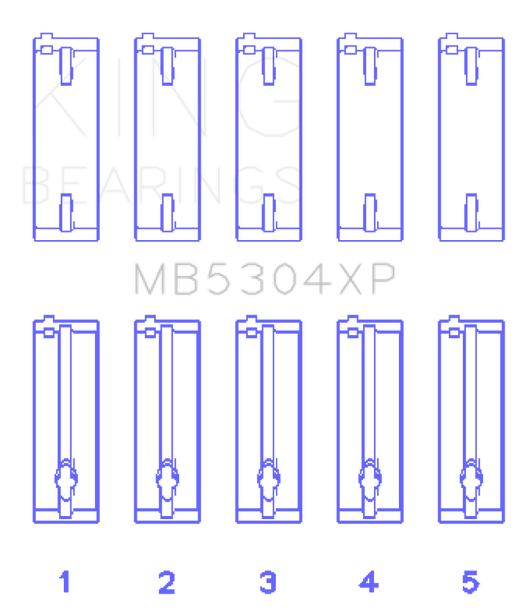 King Engine Bearings Mazda B6/B6-T/ZM/B3/B5 Main Bearing Set - Size STDX - MB5304XPSTDX