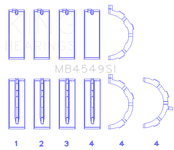 King Engine Bearings Ford EcoBoost 3.5L/3.7L V6 Main Bearing Set - Size STD