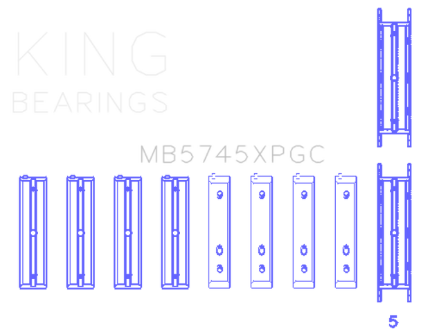 King Engine Bearings Subaru FA20/Toyota 4U-GSE pMaxKote Performance Main Bearing Set - Size STDX