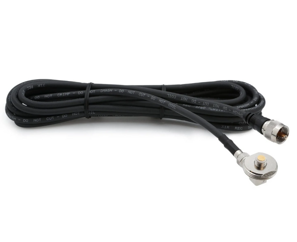 Rugged Radios 15 Ft Antenna Cable with Removable Mini 3/8 NMO Bulkhead Mount