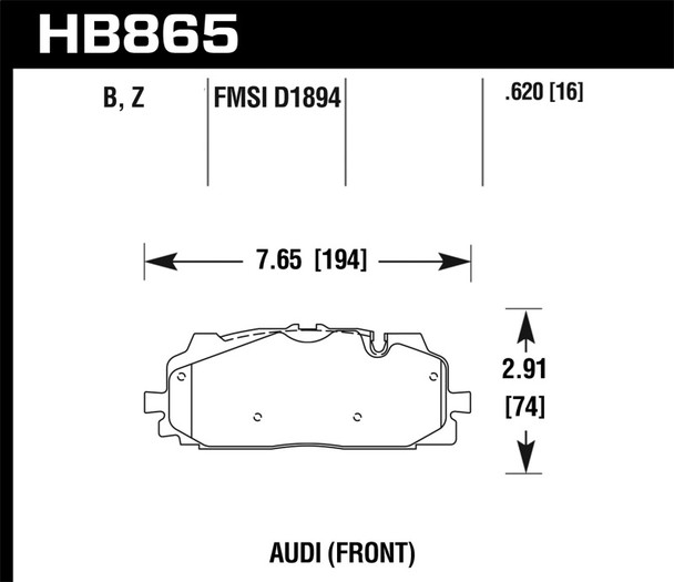 Hawk 18-19 Audi S5 Performance Ceramic Street Front Brake Pads HB865Z.620