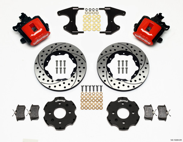 Wilwood Combination Parking Brake Rear Kit 11.00in Drilled Red Civic / Integra Drum 2.46 Hub Offset 140-10208-DR