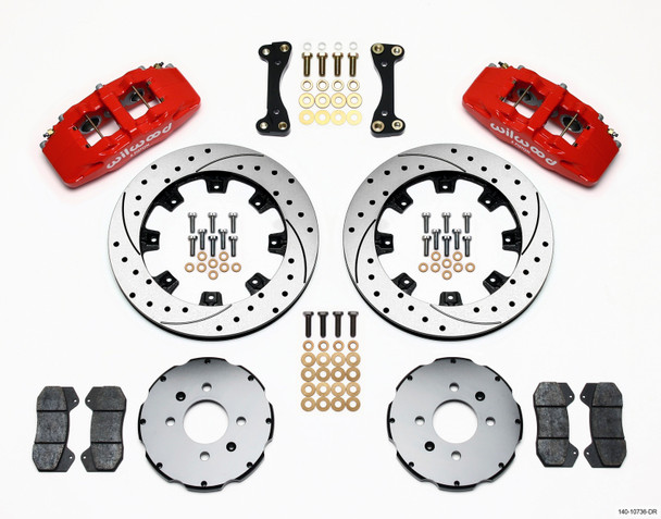 Wilwood Dynapro 6 Front Hat Kit 12.19in Drilled Red 90-99 Civic w/240 mm Disc 140-10736-DR