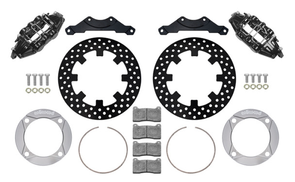 Wilwood 2014+ Polaris RZR XP 1000 Rear Kit 11.25in Drilled - Black 140-16633-D